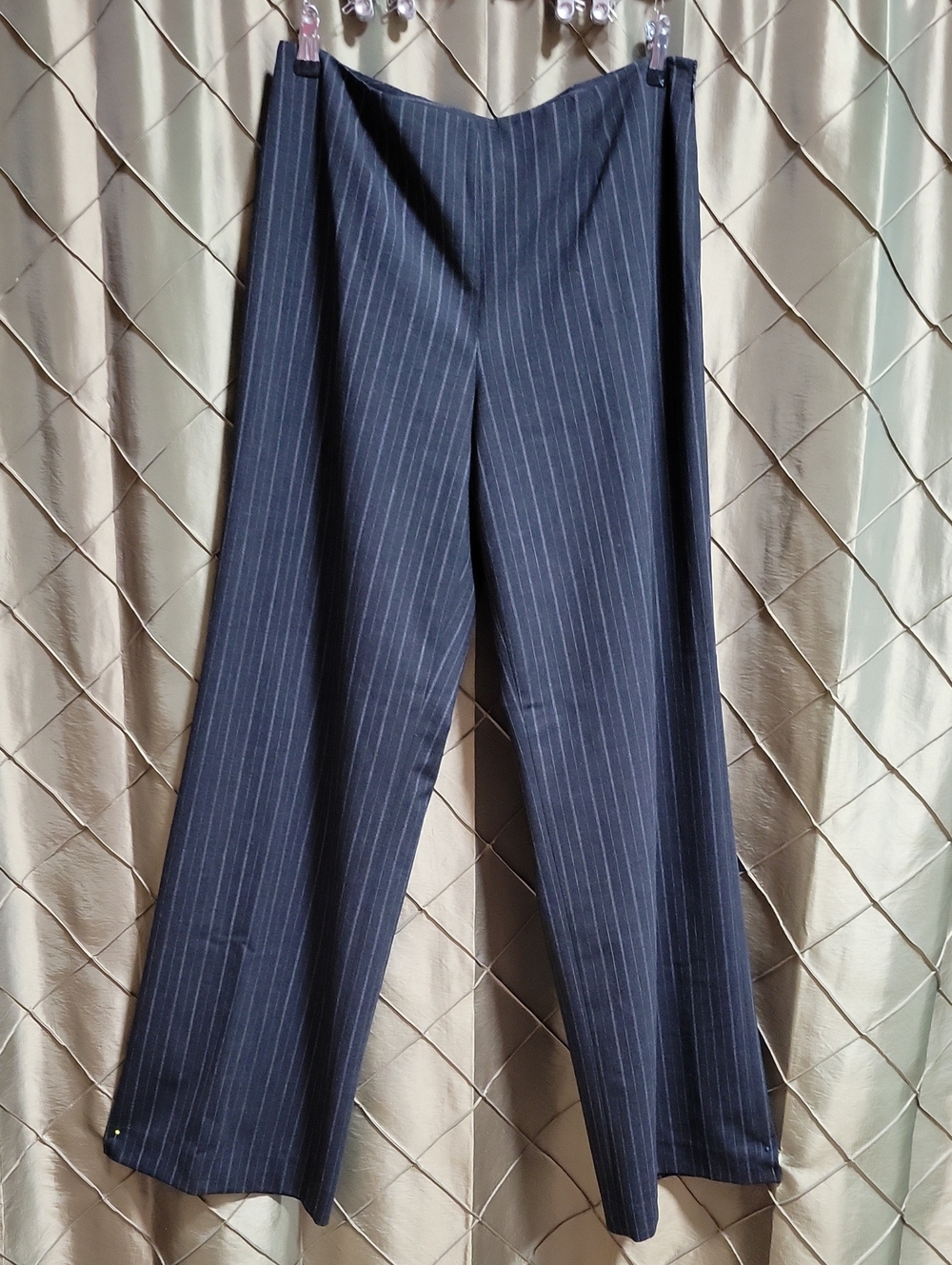 VGUC- Jones New York Classic Stretch Wool Wide Leg Pinstripe Menswear Trouser